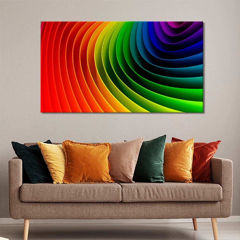 The colours of a rainbow swirl